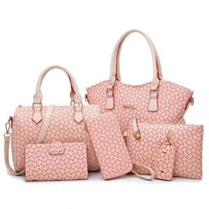 Custom Logo 6 in 1 Sets Handbags Wallets Ladies Fashion Large Hand Bags Wallets Girls Luxury Purses for Woman