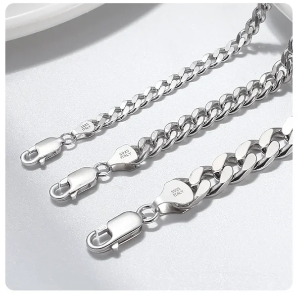 ⁦Hip Hop Cuban Link Bracelet Jewelry 925 Sterling Silver Chain Bracelets for Men⁩ - الصورة ⁦4⁩