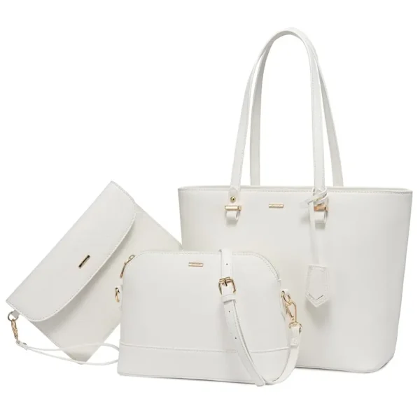 ⁦LOVEVOOK Hot Sale Factory Custom Women PU Leather Tote Bag High Quality Summer 3 Pieces Ladies Purses and Handbags for Women Bag⁩ - الصورة ⁦6⁩