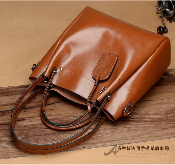 ⁦2ndr Brand Custom 2022 Cow Hide Cowhide Real 100% Genuine Leather Fashion Luxury Designer Ladies Women Tote Hand Bags Handbags⁩ - الصورة ⁦5⁩