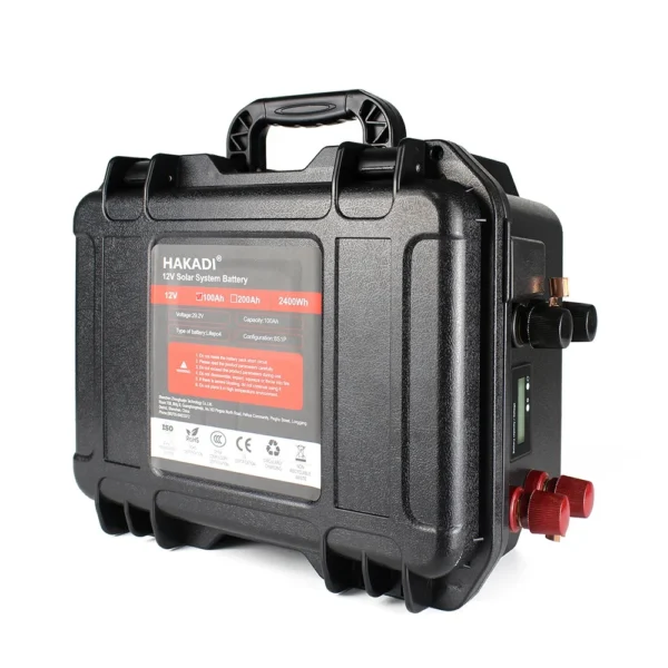 ⁦HAKADI Lithium Iron Phosphate 12V 100Ah Rechargeable Battery Pack for Solar System Boat RV EU RU Stock⁩ - الصورة ⁦6⁩