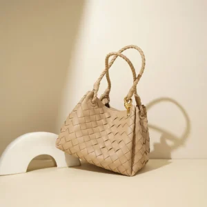 Vintage Design Ladies Shoulder Bags Luxury Genuine Woven Leather Handbags Fashion Large Capacity Shoulder Bag for Women