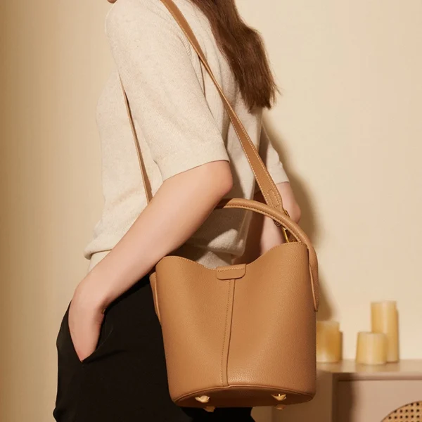 ⁦2025 Designer Ladies Shoulder Bags Handbags for Woman Luxury Women Genuine Leather Purses and Handbags Bucket Crossbody Bag⁩ - الصورة ⁦2⁩