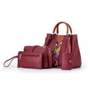 Trending PU Leather Large Ladies Purse and Handbags Custom Logo Women Tote Hand Bags Set