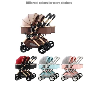 Lightweight Deluxe 3-in-1 Twin Stroller Travel System with Infant Car Seats Foldable Carrying Combo