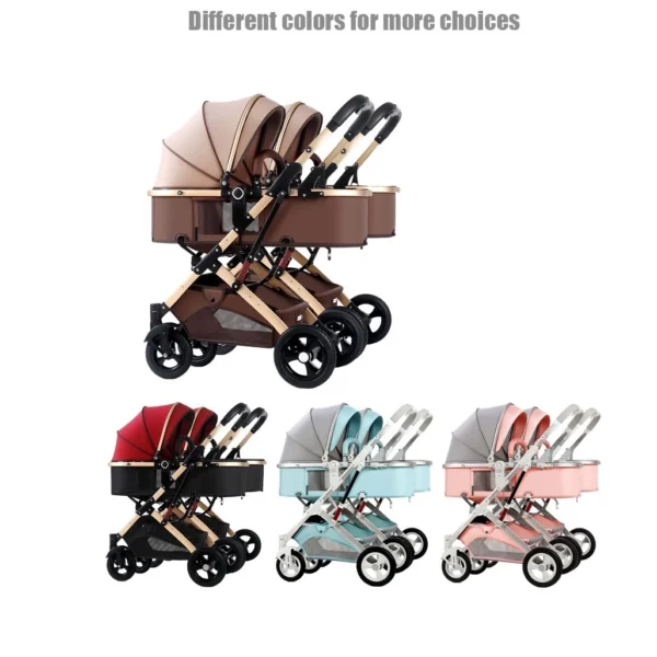 Lightweight Deluxe 3-in-1 Twin Stroller Travel System with Infant Car Seats Foldable Carrying Combo