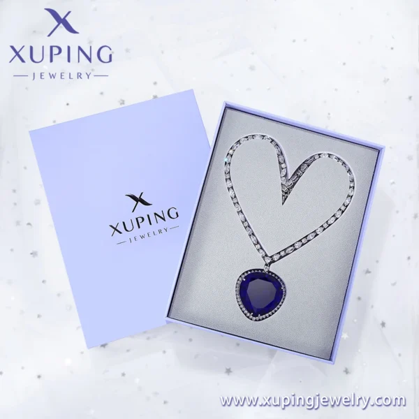 ⁦43280 Xuping free shipping Gold plated long heart of ocean necklace jewelry with jewelry box⁩ - الصورة ⁦4⁩
