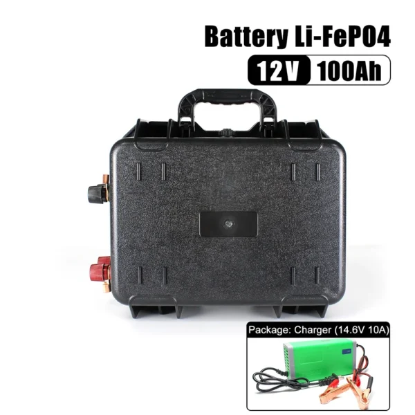 ⁦HAKADI Lithium Iron Phosphate 12V 100Ah Rechargeable Battery Pack for Solar System Boat RV EU RU Stock⁩ - الصورة ⁦2⁩