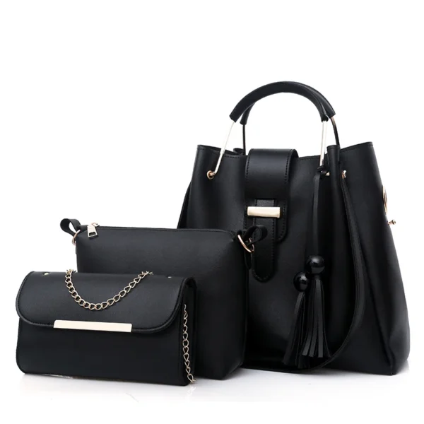 ⁦2023 Factory Wholesale Ladies Purses 3pcs Set Handbags for Women Large Capacity Bags Cheap Quality⁩ - الصورة ⁦3⁩
