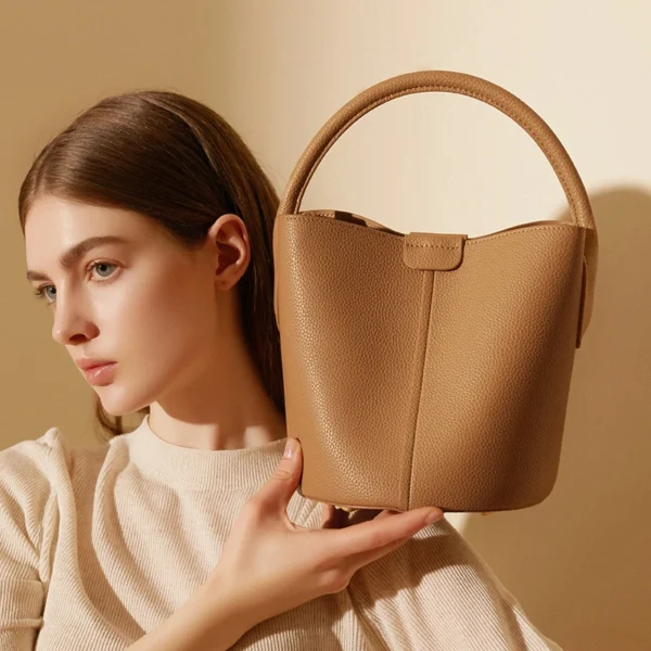 ⁦2025 Designer Ladies Shoulder Bags Handbags for Woman Luxury Women Genuine Leather Purses and Handbags Bucket Crossbody Bag⁩ - الصورة ⁦6⁩