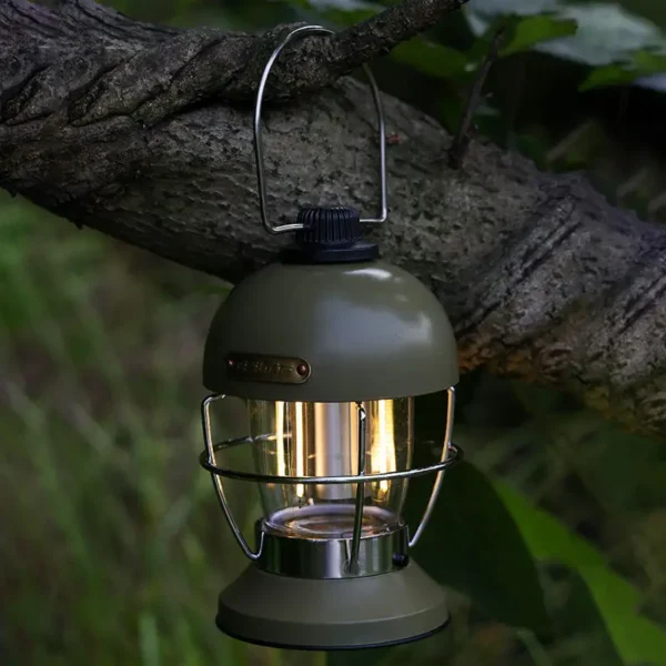 ⁦Portable Outdoor Camping Light Rechargeable Hanging Dimmable LED Retro Cage Light Hanging Tent Multifunctional Camping Light⁩ - الصورة ⁦5⁩