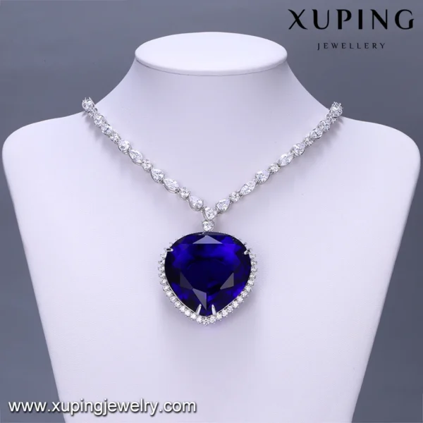 ⁦43280 Xuping free shipping Gold plated long heart of ocean necklace jewelry with jewelry box⁩ - الصورة ⁦2⁩