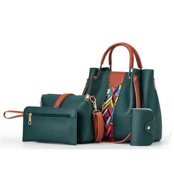 ⁦Trending PU Leather Large Ladies Purse and Handbags Custom Logo Women Tote Hand Bags Set⁩ - الصورة ⁦4⁩