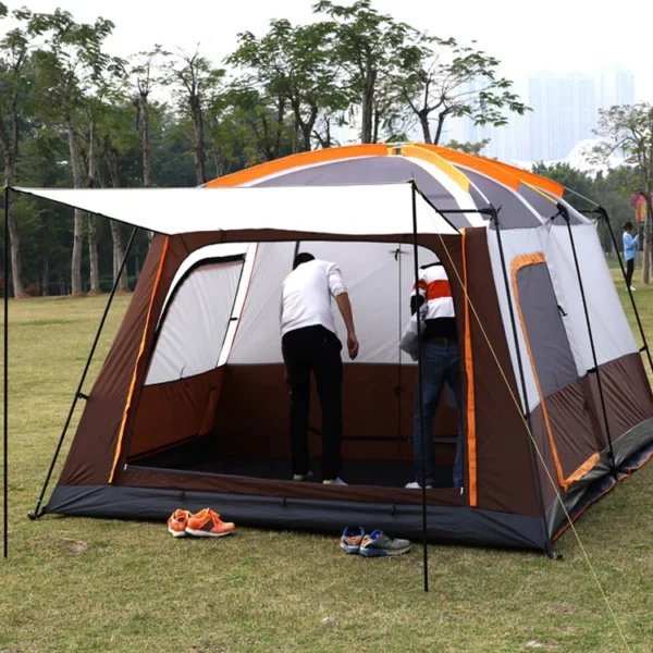 ⁦Super-Large Two Rooms One Hall Tent Outdoor Camping 6 -12 People Waterproof Tent⁩ - الصورة ⁦5⁩