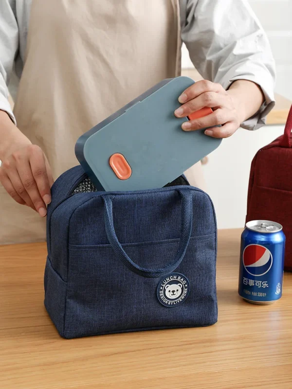 ⁦Wholesale Outdoor Portable Aluminum Foil Insulation Bag Picnic Bags Bento Box Pouch Thermal Lunch Bags for School Kids⁩ - الصورة ⁦2⁩