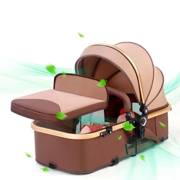 ⁦Lightweight Deluxe 3-in-1 Twin Stroller Travel System with Infant Car Seats Foldable Carrying Combo⁩ - الصورة ⁦5⁩