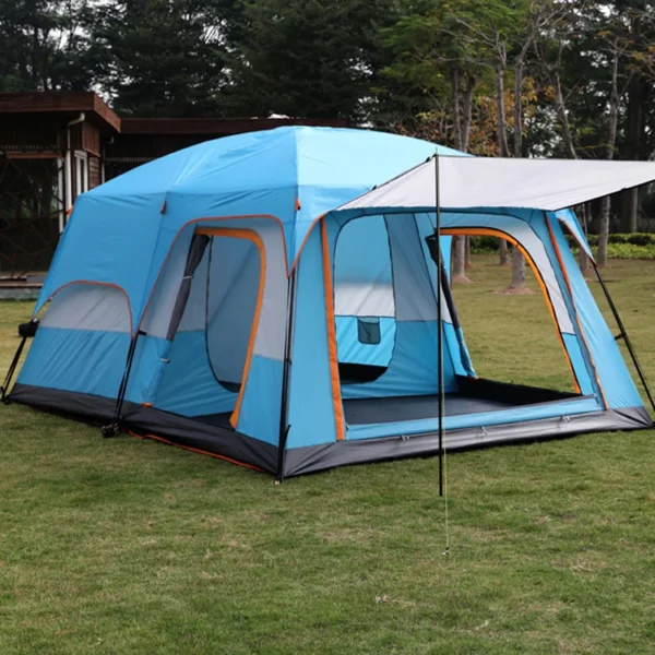 ⁦Super-Large Two Rooms One Hall Tent Outdoor Camping 6 -12 People Waterproof Tent⁩ - الصورة ⁦2⁩