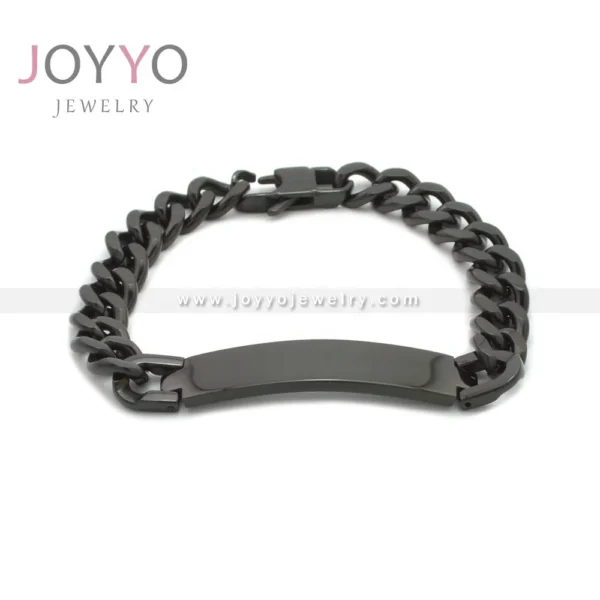 ⁦Fashion Luxury Inspirational Wrist Engraved Jewelry Figaro Stainless Steel Bracelets Gold Plated Best Friend Simple Women Link⁩ - الصورة ⁦3⁩