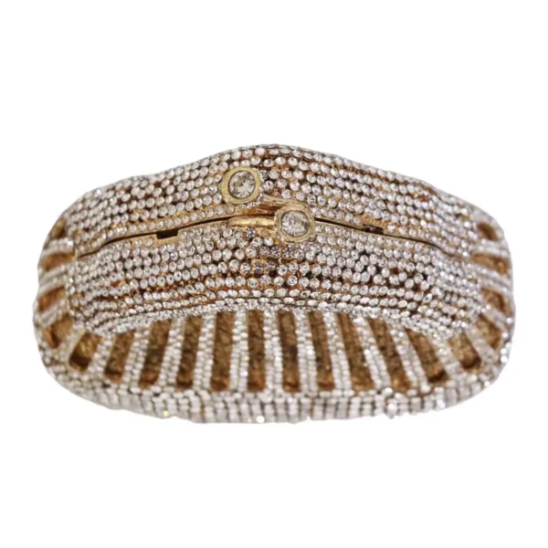 ⁦New Crystal Stone Diamond Rhinestone Evening Metal Wedding Dinner Party Purse Ladies Bridal Shell Shape Clutch Bags for Girls⁩ - الصورة ⁦4⁩