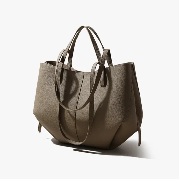 ⁦Luxury Designer Leather Bags Suede Tote Handbag for Women Luxury Causal Bucket Bag Fashionable French Pole Large Capacity Tote⁩ - الصورة ⁦2⁩