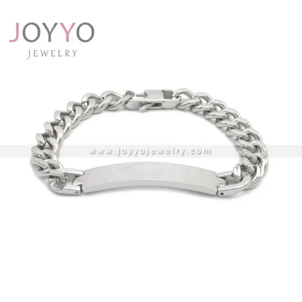 ⁦Fashion Luxury Inspirational Wrist Engraved Jewelry Figaro Stainless Steel Bracelets Gold Plated Best Friend Simple Women Link⁩ - الصورة ⁦4⁩