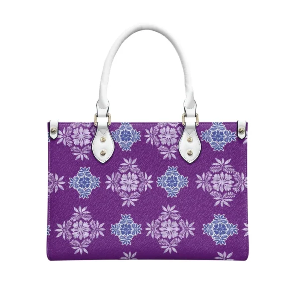 ⁦New Design Best Selling Women's Leather Handbags Print on Demand Custom Hawaiian Quilt Fashionable Exquisite Ladies Pu Handbag⁩ - الصورة ⁦3⁩
