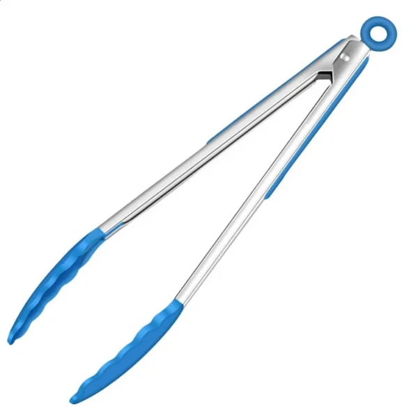 ⁦Custom Logo BBQ Grill Tools Kitchen Utensil Steel Silicone Food Tong With 7 9 12 Inch⁩ - الصورة ⁦6⁩